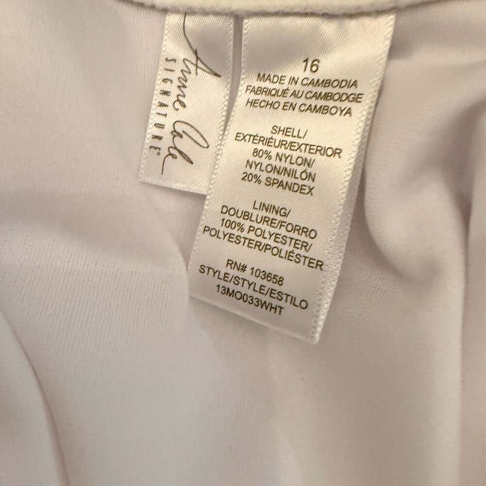 NWT Anne Cole Signature White One-Piece Swimsuit Size 16 - Picture 5 of 5